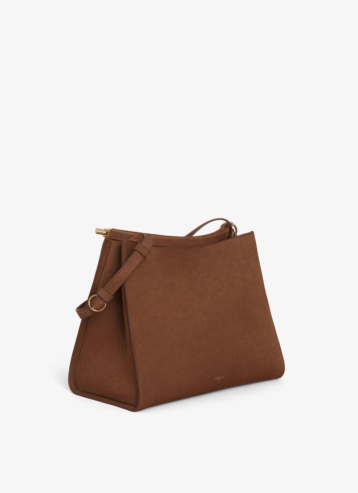 LE CLICK MEDIUM SQUARE BAG IN NUBUCK ALAÏA BROWN LE CLICK MEDIUM SQUARE BAG IN NUBUCK